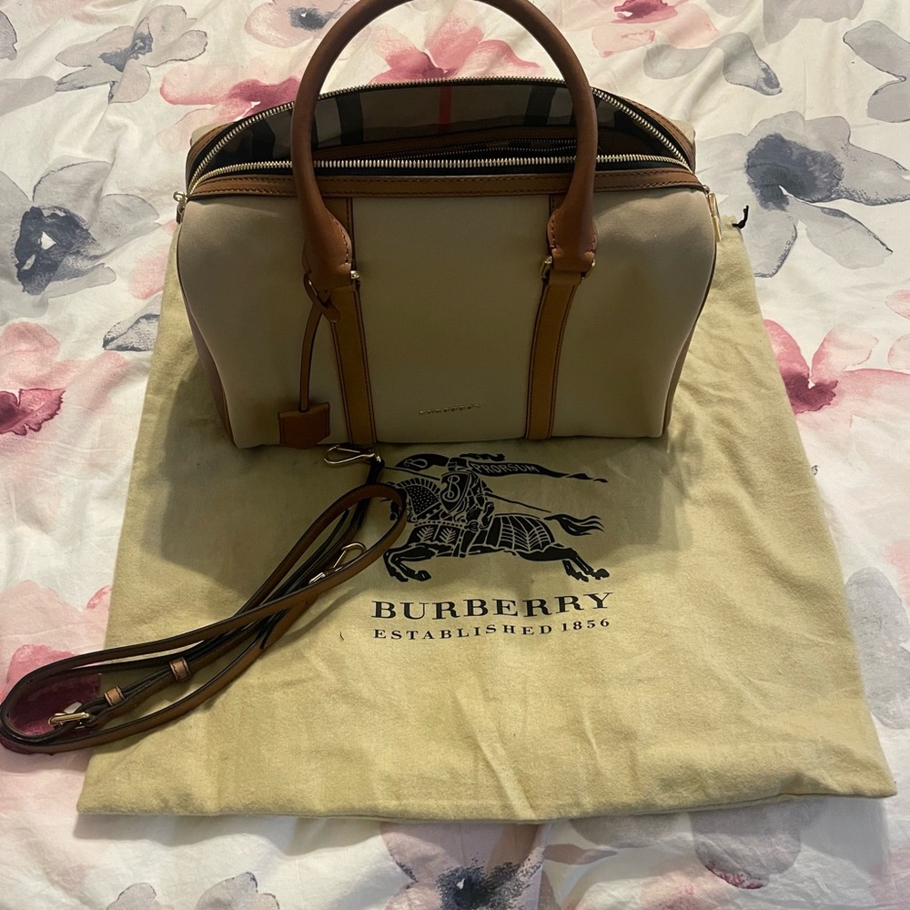 Burberry Beige and Brown Handbag